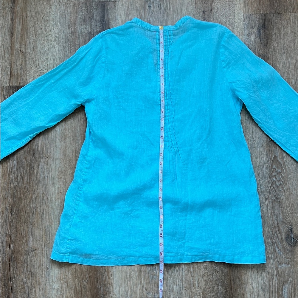 Lilly Pulitzer (2) BUNDLE Vibrant Teal Pink 100% Linen Sarasota Tunics Size S - Picture 10 of 16